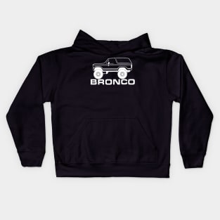 1980-1986 Ford Bronco Side, w/Tires, White Print Kids Hoodie